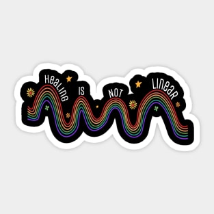 Healing Is Not Linear Mental Health Awareness Rainbow Sticker